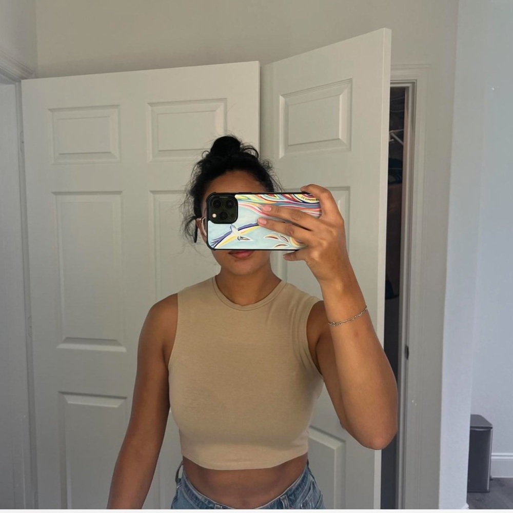 Zara Beige Sleeveless Top